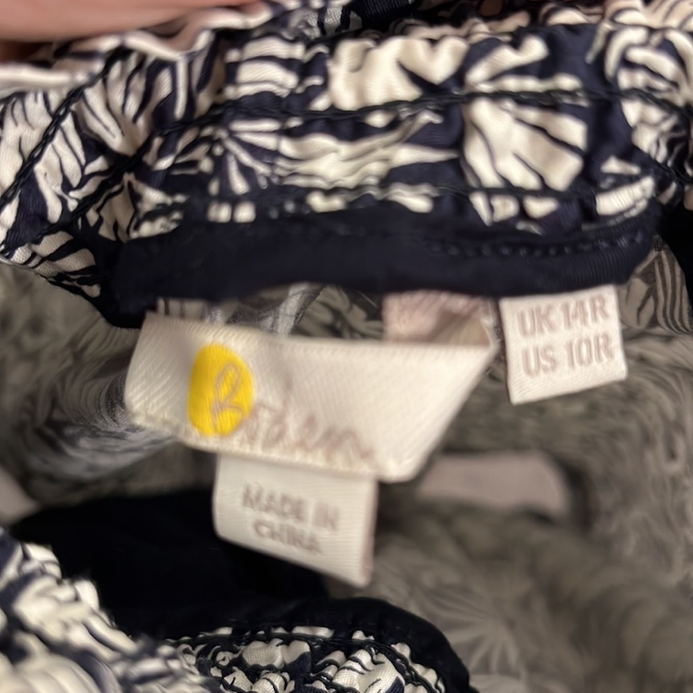 Boden Georgia Skirt, French Navy, Palm pattern - Picture 3 of 3